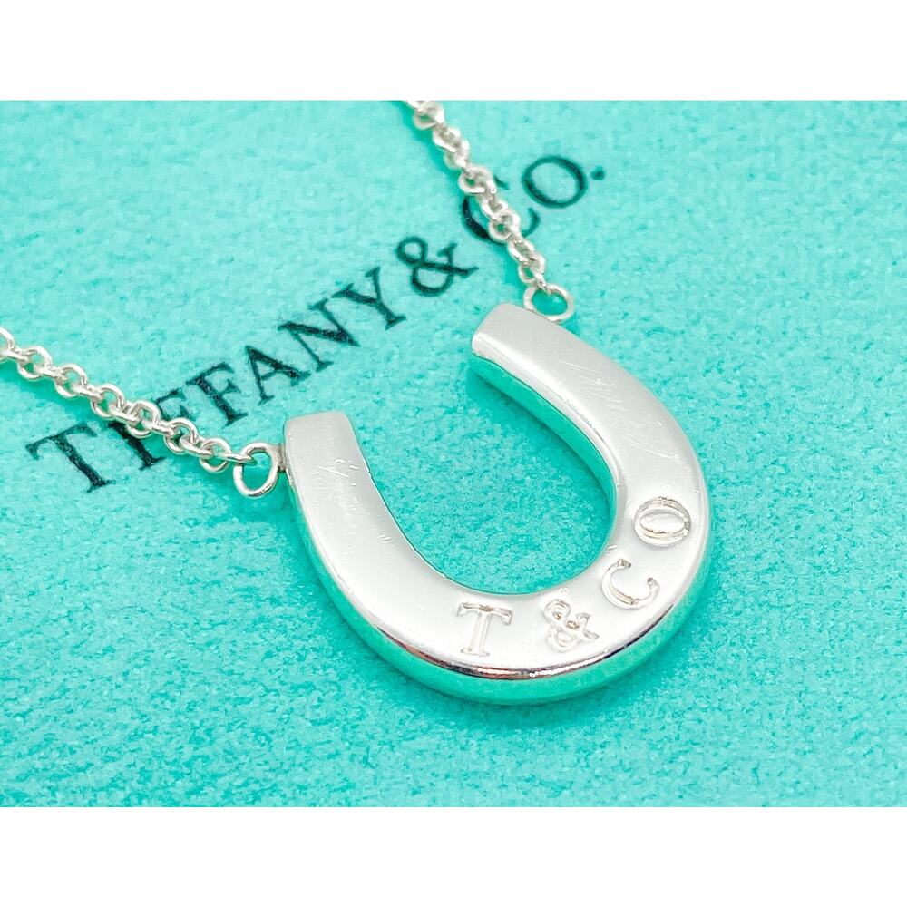 Tiffany & Co. Lucky Horseshoe Pendant Necklace Sterling Silver 15.5” - Picture 7 of 12